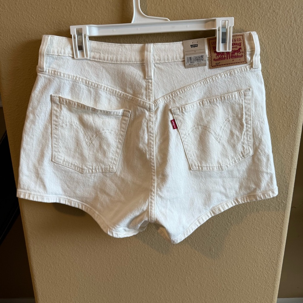 Levi's Women's 501 White Denim Shorts